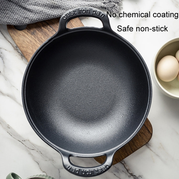 Cast Iron Frying Pan Stewpot Universal Uncoated Non-Stick Casserole, 20cm, 25cm, 27cm - Shello's Creative Boutique