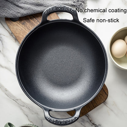 Cast Iron Frying Pan Stewpot Universal Uncoated Non-Stick Casserole, 20cm, 25cm, 27cm - Shello's Creative Boutique