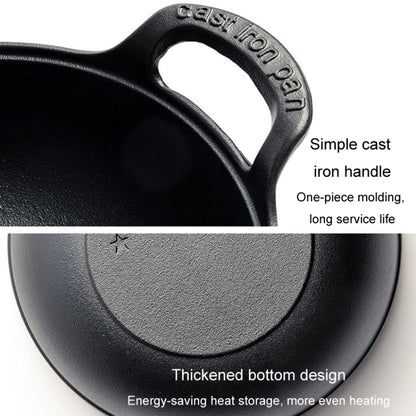 Cast Iron Frying Pan Stewpot Universal Uncoated Non-Stick Casserole, 20cm, 25cm, 27cm - Shello's Creative Boutique