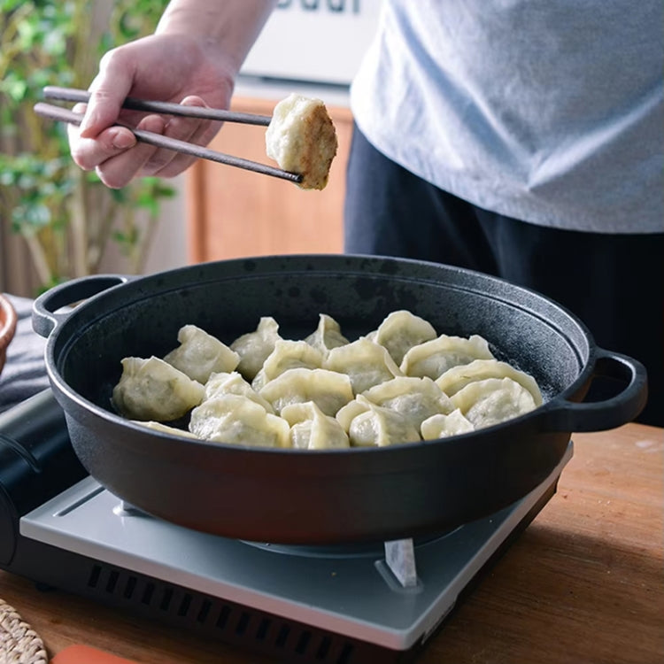 Cast Iron Cooking Pot Wok Nonstick Frying Pan Restaurant Kitchen Skillet Camping Cooker, 22cm, 25cm, 29cm, 31cm, 33cm - Shello's Creative Boutique