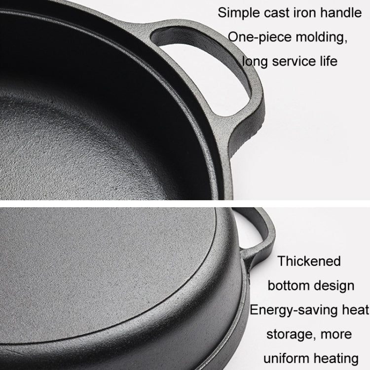 Cast Iron Cooking Pot Wok Nonstick Frying Pan Restaurant Kitchen Skillet Camping Cooker, 22cm, 25cm, 29cm, 31cm, 33cm - Shello's Creative Boutique