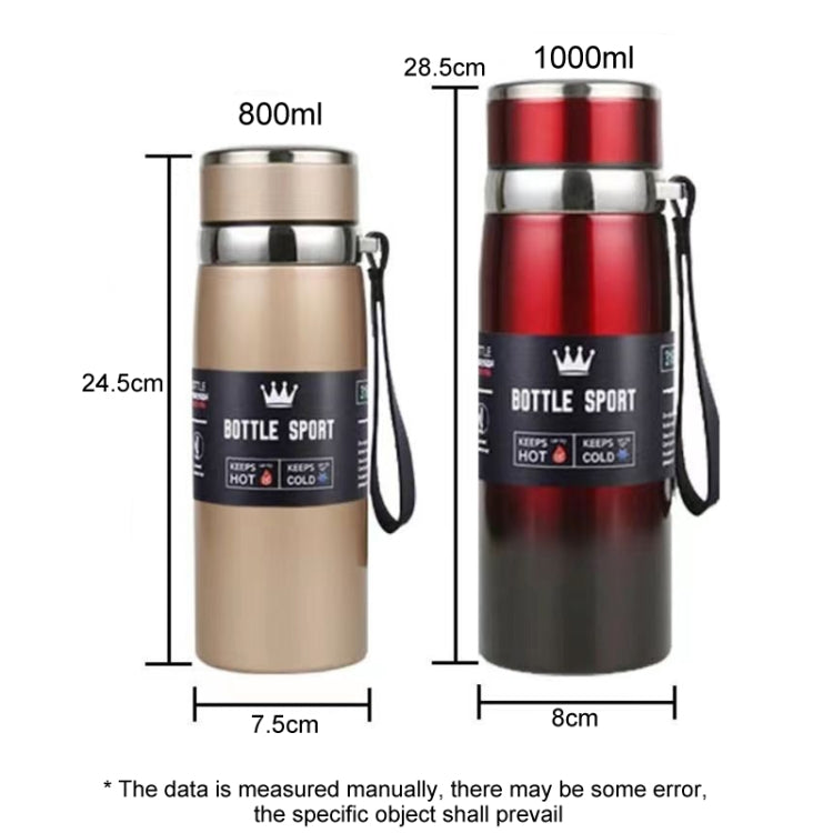 316 Stainless Steel Insulated Mug Large Capacity Vacuum Thermos Outdoor Portable Car Insulated Water Bottle, 800ml, 1000ml - Shello's Creative Boutique