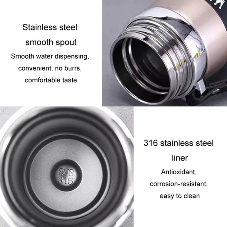 316 Stainless Steel Insulated Mug Large Capacity Vacuum Thermos Outdoor Portable Car Insulated Water Bottle, 800ml, 1000ml - Shello's Creative Boutique