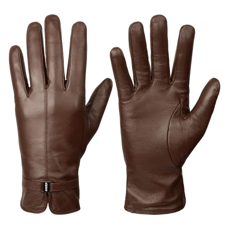 Women Sheepskin Wool Fleece Lined Windproof Warm Gloves Touchscreen Thick Snow Driving Gloves - Shello's Creative Boutique