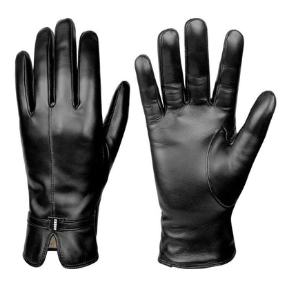 Women Sheepskin Wool Fleece Lined Windproof Warm Gloves Touchscreen Thick Snow Driving Gloves - Shello's Creative Boutique