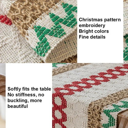 Christmas Towel Embroidery Table Flag Simple Tablecloths - Shello's Creative Boutique
