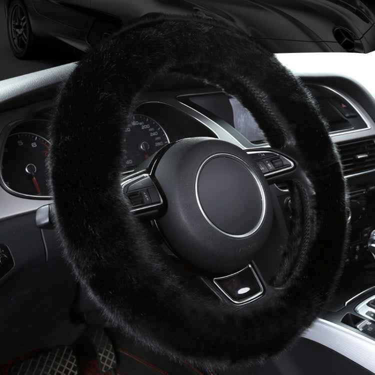 38cm Car Steering Wheel Winter Warm Short Plush Cover