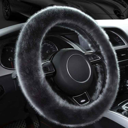 38cm Car Steering Wheel Winter Warm Short Plush Cover
