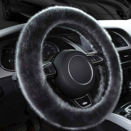 38cm Car Steering Wheel Winter Warm Short Plush Cover