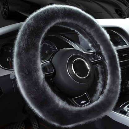 38cm Car Steering Wheel Winter Warm Short Plush Cover