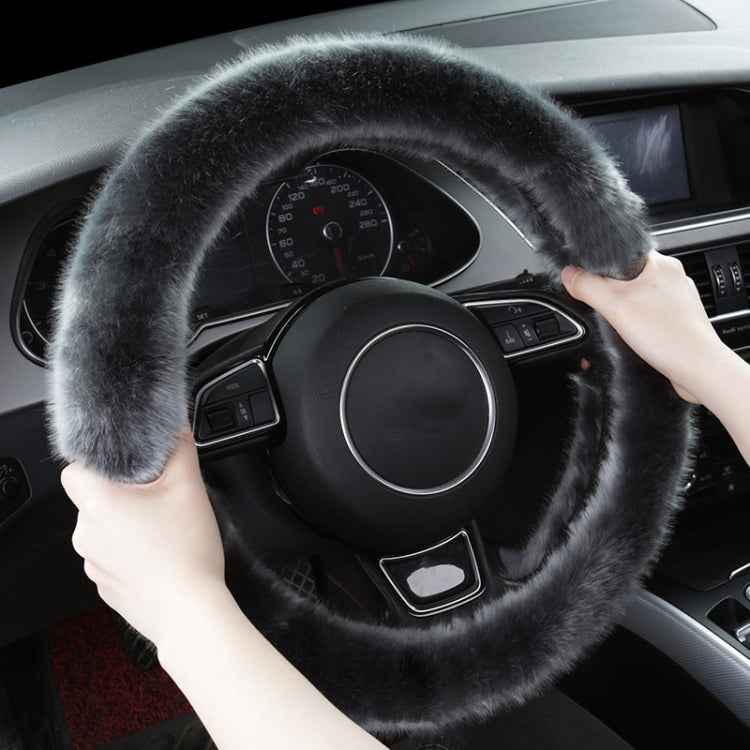 38cm Car Steering Wheel Winter Warm Short Plush Cover