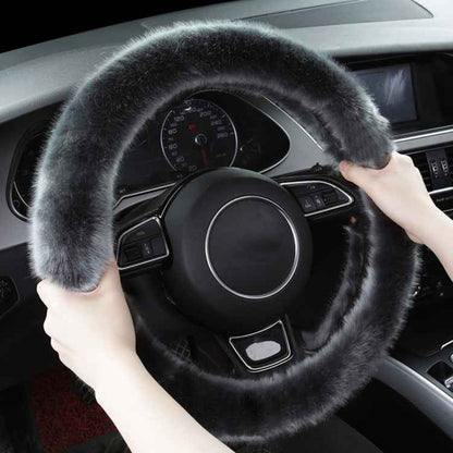 38cm Car Steering Wheel Winter Warm Short Plush Cover
