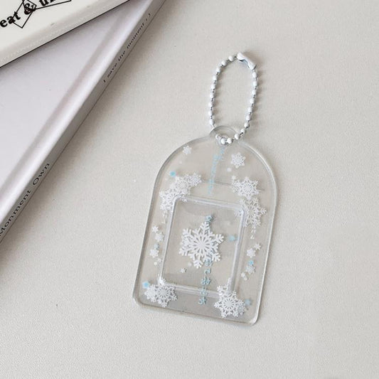 Hisocute Snowflake PVC Card Holder - 1/2/3 Inch Star Photo Card Pendant Case