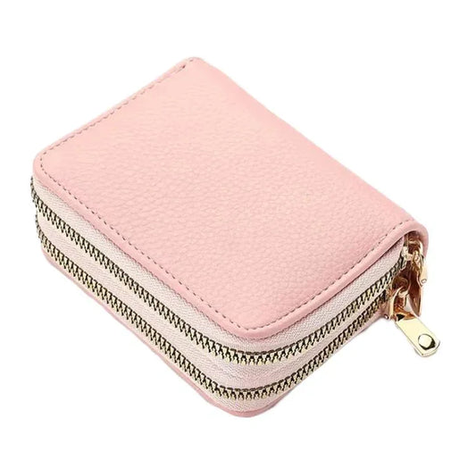 Multi-Function Organ Card Bag Double Zipper Women Wallet Large Capacity PU Card Holder - Shello's Creative Boutique