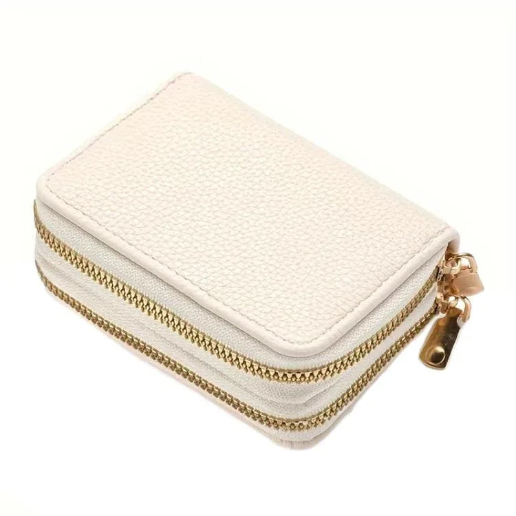 Multi-Function Organ Card Bag Double Zipper Women Wallet Large Capacity PU Card Holder - Shello's Creative Boutique