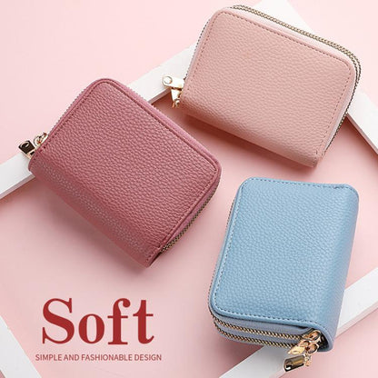 Multi-Function Organ Card Bag Double Zipper Women Wallet Large Capacity PU Card Holder - Shello's Creative Boutique