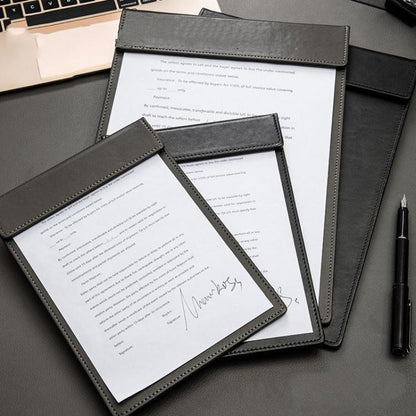 Deli 64506 A4 PU Leather Magnetic Clipboard - Premium Writing Board for Office & Meetings