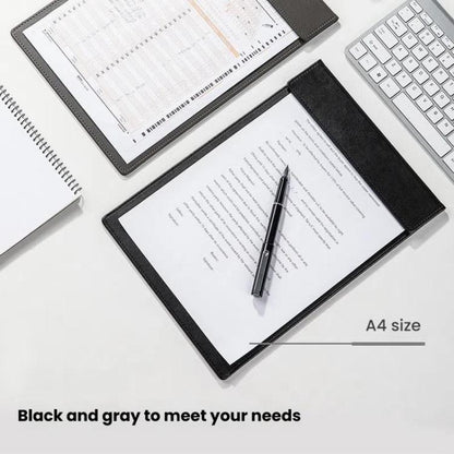 Deli 64506 A4 PU Leather Magnetic Clipboard - Premium Writing Board for Office & Meetings