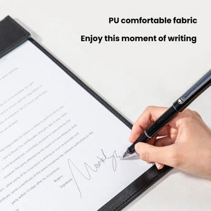 Deli 64506 A4 PU Leather Magnetic Clipboard - Premium Writing Board for Office & Meetings