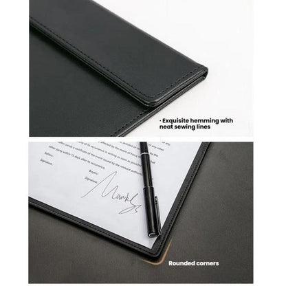 Deli 64506 A4 PU Leather Magnetic Clipboard - Premium Writing Board for Office & Meetings