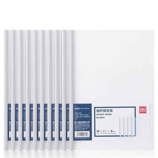 Deli 10pcs /Pack 5854 A4 Lever Arch File Binder With 9mm Spine Width - Holds Up To 80 Sheets