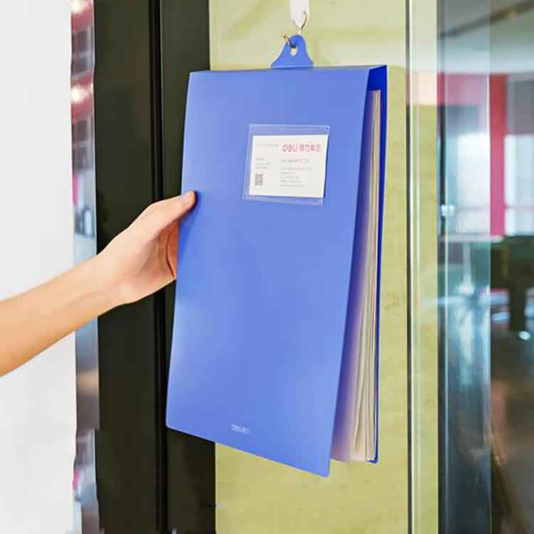 Deli 5333 A4 Hangable Clipboard File Folder With Clip Space-Saving Document Holder