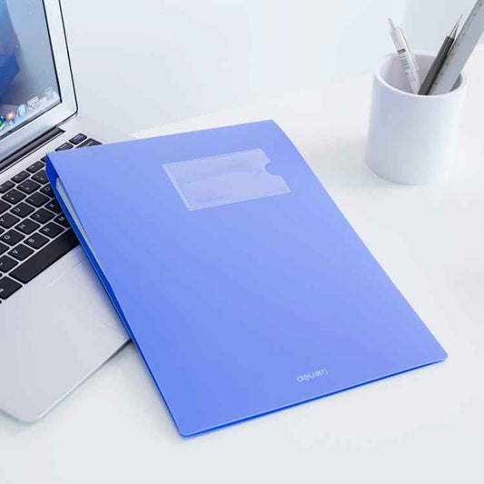 Deli 5333 A4 Hangable Clipboard File Folder With Clip Space-Saving Document Holder