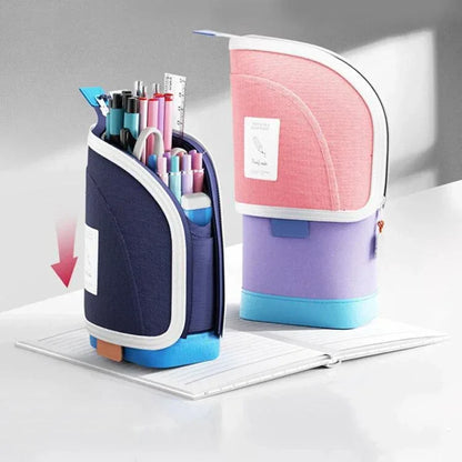 Vertical Pencil Cases Expandable Large Capacity Desk Stationery Organizer For Students - Shello's Creative Boutique