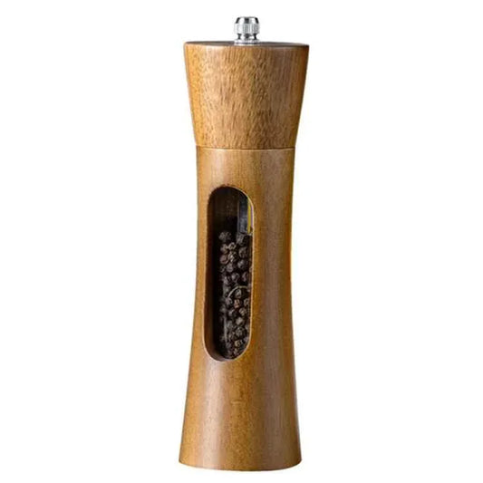 8 inch Acrylic Pepper Grinder Pagoda-shaped Wooden Kitchen Pepper Mill - Shello's Creative Boutique