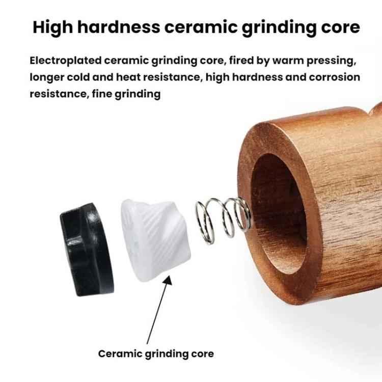 7 inch Manual Black Pepper Wood Grinder Transparent Acrylic Pepper Seasoning Bottle - Shello's Creative Boutique