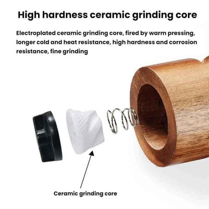 7 inch Manual Black Pepper Wood Grinder Transparent Acrylic Pepper Seasoning Bottle - Shello's Creative Boutique