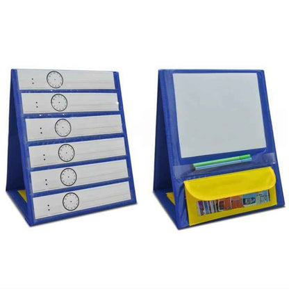 Student Schoolbag Tripod Style Desktop Study Pocket With Erasable Whiteboard For Memorizing Words