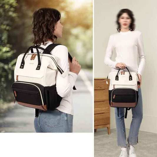 Women Business Laptop Backpack with USB Charging Port & Luggage Strap - Fits 15.6 Inch Laptop for Work, College, Office, and Commuting