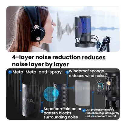 Condenser Microphone Computer Phone Recording Video Live Receiving Noise Reduction USB Mic
