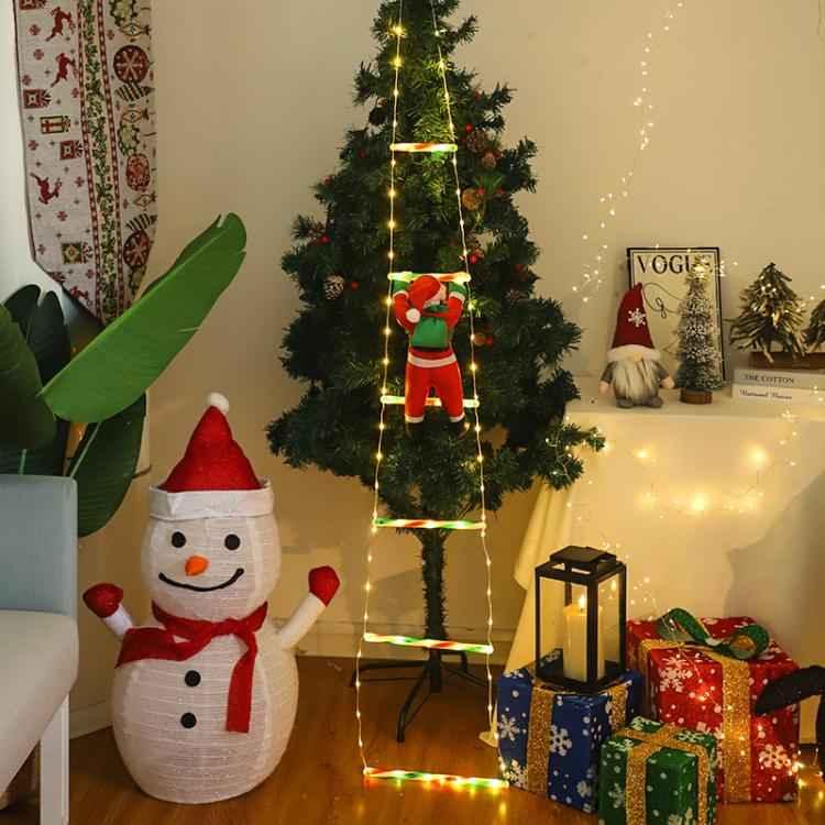 LED Santa Claus Climbing Ladder Lights Animated Christmas Tree Decoration - Shello's Creative Boutique