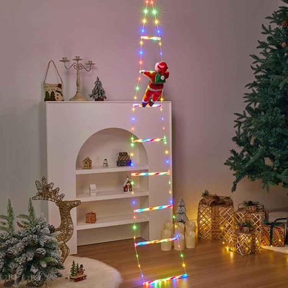 LED Santa Claus Climbing Ladder Lights Animated Christmas Tree Decoration - Shello's Creative Boutique