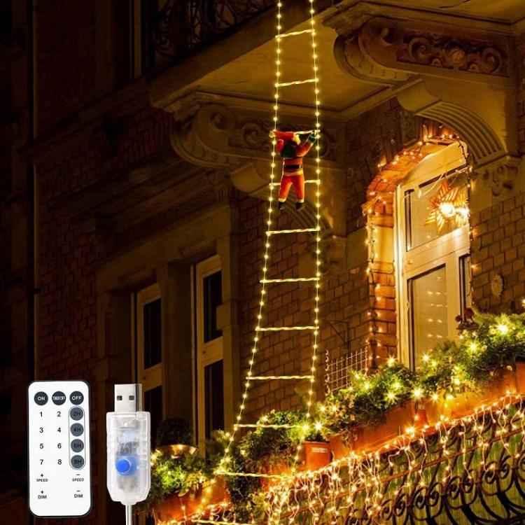 LED Santa Claus Climbing Ladder Lights Animated Christmas Tree Decoration - Shello's Creative Boutique