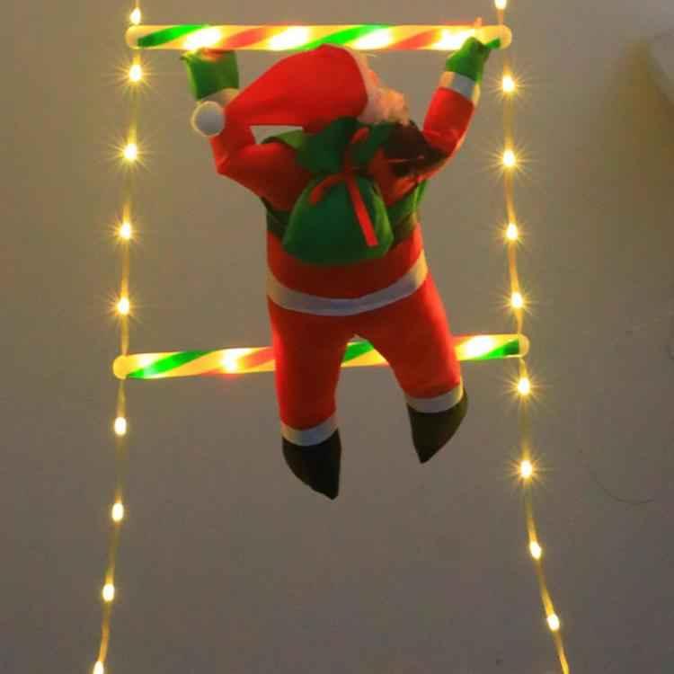 LED Santa Claus Climbing Ladder Lights Animated Christmas Tree Decoration - Shello's Creative Boutique