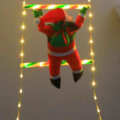 LED Santa Claus Climbing Ladder Lights Animated Christmas Tree Decoration - Shello's Creative Boutique