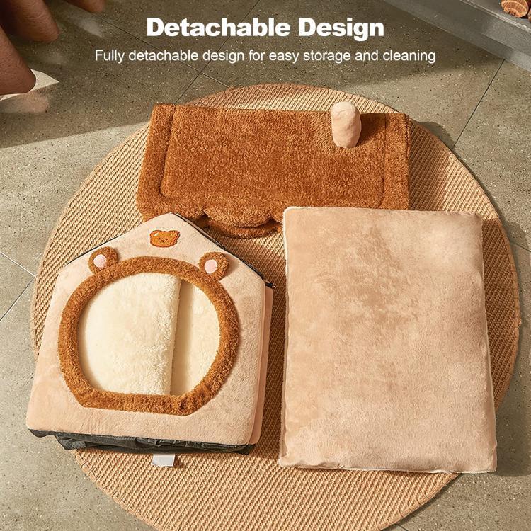 Enclosed Cat Bed - Washable Warm Cave Style Pet House All Seasons - Shello's Creative Boutique