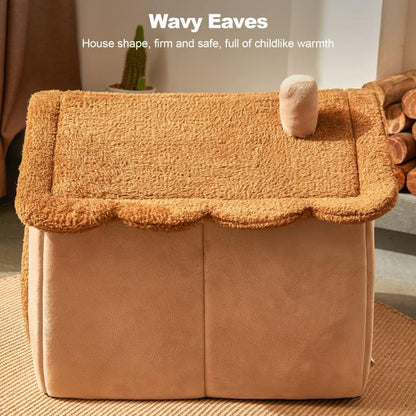 Enclosed Cat Bed - Washable Warm Cave Style Pet House All Seasons - Shello's Creative Boutique