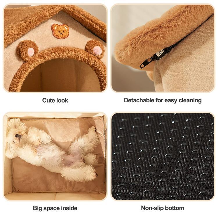 Enclosed Cat Bed - Washable Warm Cave Style Pet House All Seasons - Shello's Creative Boutique