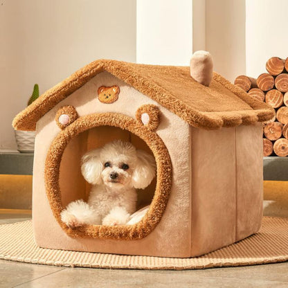 Enclosed Cat Bed - Washable Warm Cave Style Pet House All Seasons - Shello's Creative Boutique