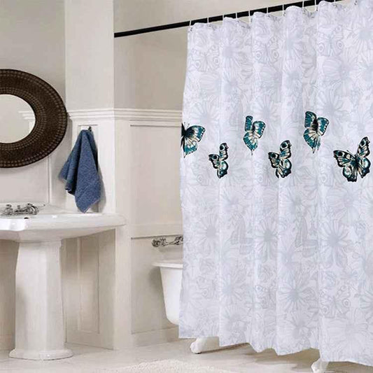 Butterfly Waterproof Polyester Shower Washable Bathroom Curtains - Shello's Creative Boutique