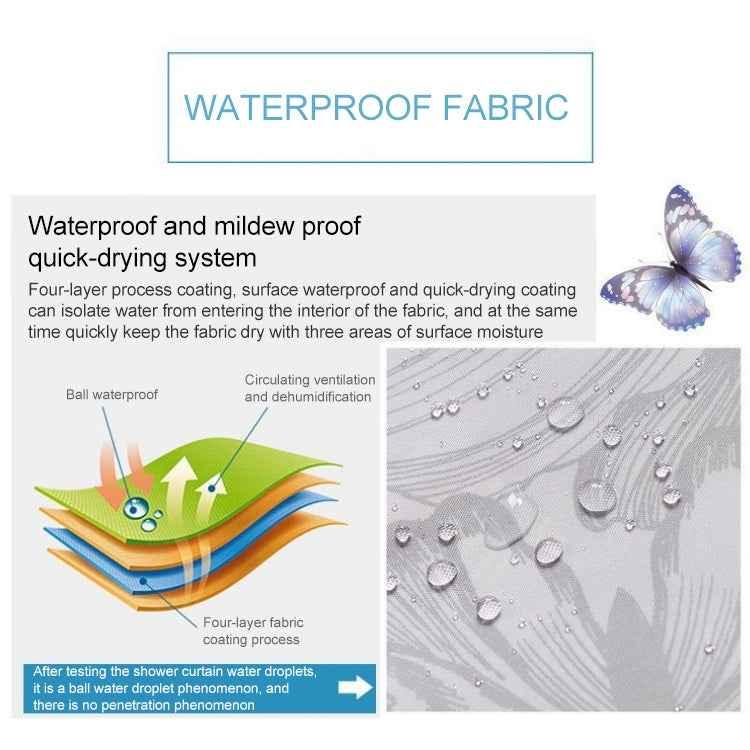 Butterfly Waterproof Polyester Shower Washable Bathroom Curtains - Shello's Creative Boutique