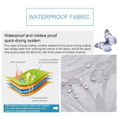 Butterfly Waterproof Polyester Shower Washable Bathroom Curtains - Shello's Creative Boutique