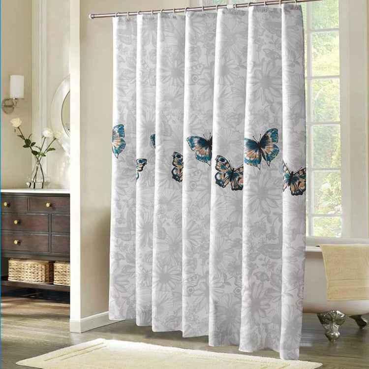 Butterfly Waterproof Polyester Shower Washable Bathroom Curtains - Shello's Creative Boutique