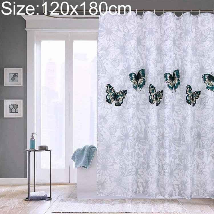 Butterfly Waterproof Polyester Shower Washable Bathroom Curtains - Shello's Creative Boutique