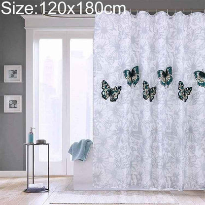 Butterfly Waterproof Polyester Shower Washable Bathroom Curtains - Shello's Creative Boutique