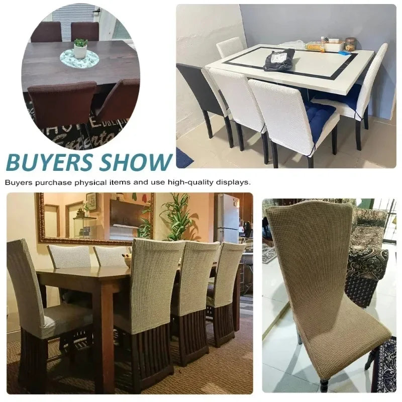 Thickened Jacquard Chair Covers Backrest Adjustable Seat Covers Stretch Spandex Dining Room Table Extenble Chairs Pad Case 2024 eprolo